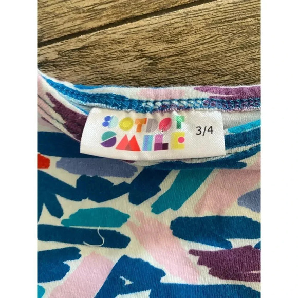 Dot Dot Smile Girls Blue Short Sleeve One-Piece Pullover Jumpsuit Size 3/4 - Picture 2 of 4